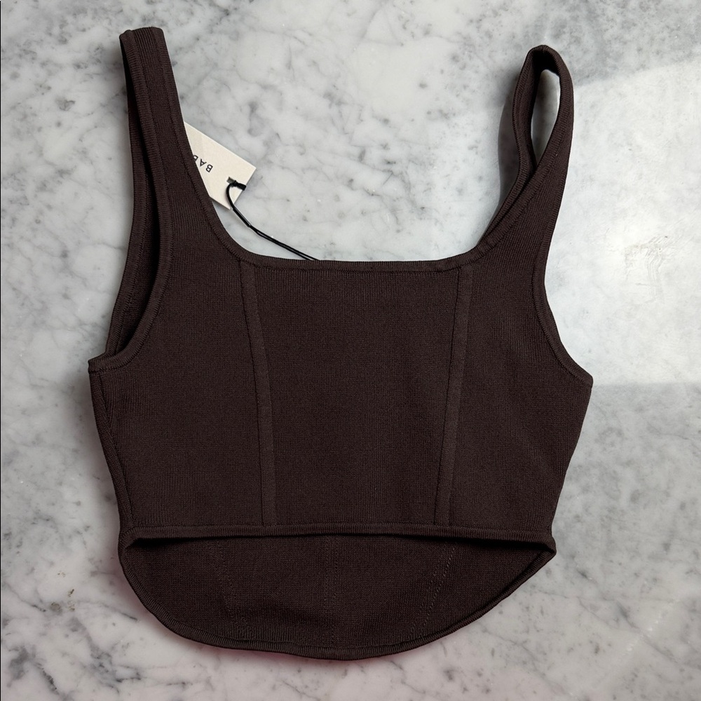 Babaton Dark Brown Crop Top - Picture 3 of 3